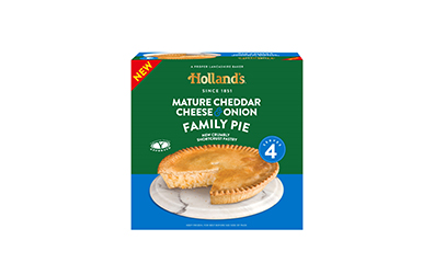Mature Cheddar Cheese & Onion Family pie.